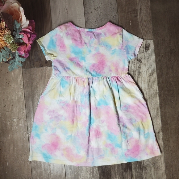 Wonder Nation Colorful Pastel Tie-Dye Girls Dress Size 4T EUC - Picture 4 of 9
